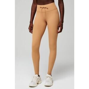Fabletics Oasis Rib High-Waisted Legging Quicksand Tan Size M
